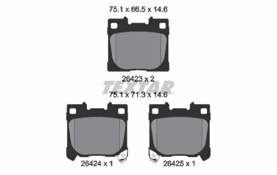 Brake pad set, disc brake 2642301 Textar