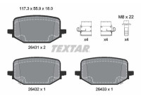 Brake pad set, disc brake 2643102 Textar