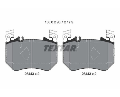 Brake pad set, disc brake 2644301 Textar