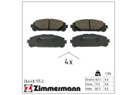 Brake pad set, disc brake 26448.175.2 Zimmermann