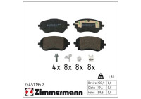 Brake pad set, disc brake 26451.195.2 Zimmermann