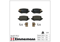Brake pad set, disc brake 26487.175.2 Zimmermann