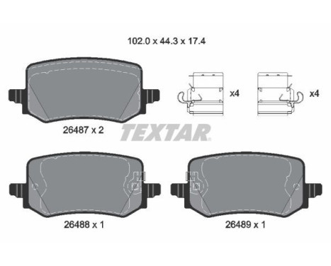 Brake pad set, disc brake 2648701 Textar
