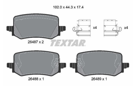 Brake pad set, disc brake 2648701 Textar