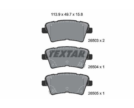 Brake pad set, disc brake 2650301 Textar