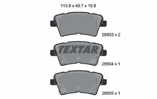 Brake pad set, disc brake 2650301 Textar