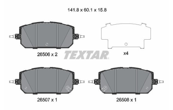 Brake pad set, disc brake 2650601 Textar