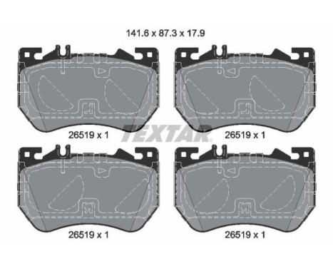 Brake pad set, disc brake 2651901 Textar