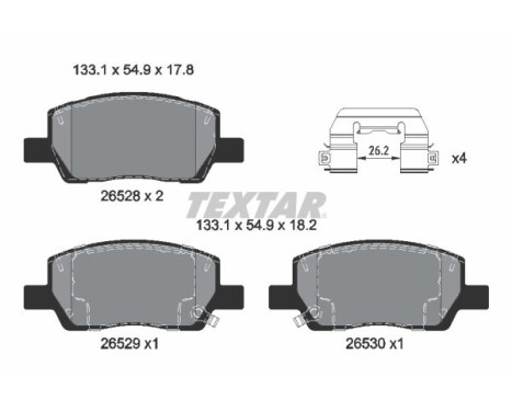 Brake pad set, disc brake 2652801 Textar