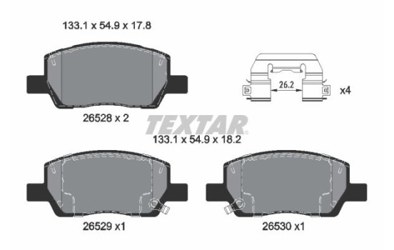 Brake pad set, disc brake 2652801 Textar