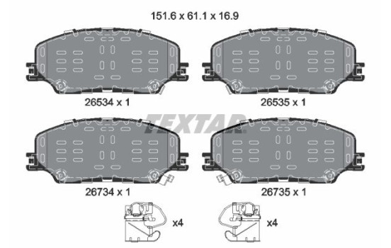 Brake pad set, disc brake 2653401 Textar