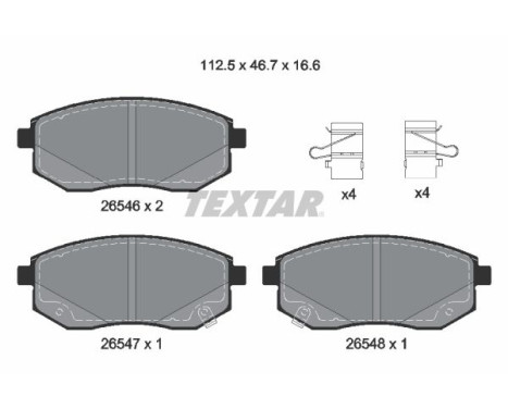 Brake pad set, disc brake 2654601 Textar