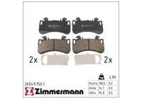 Brake pad set, disc brake 26549.150.1 Zimmermann