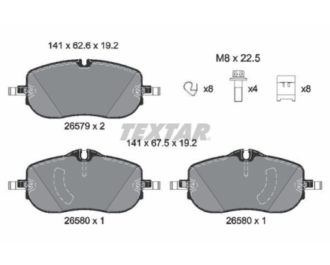 Brake pad set, disc brake 2657901 Textar