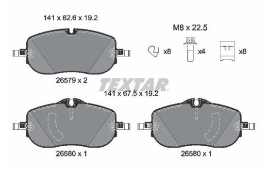 Brake pad set, disc brake 2657901 Textar