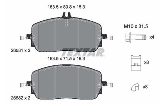 Brake pad set, disc brake 2658101 Textar