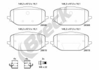 Brake pad set, disc brake 26588 00 701 00 Breck