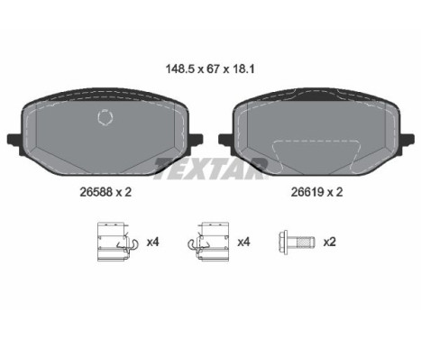 Brake pad set, disc brake 2658801 Textar