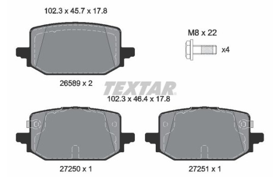 Brake pad set, disc brake 2658903 Textar
