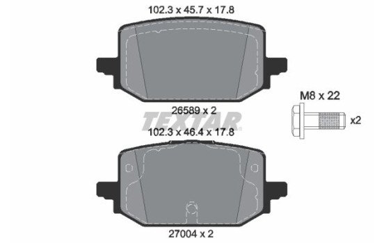 Brake pad set, disc brake 2658904 Textar
