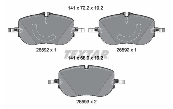 Brake pad set, disc brake 2659201 Textar