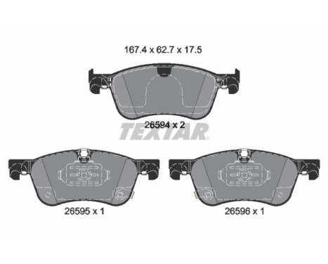 Brake pad set, disc brake 2659401 Textar
