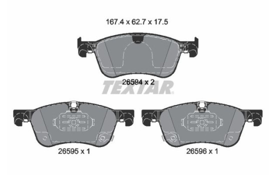 Brake pad set, disc brake 2659401 Textar