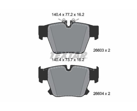 Brake pad set, disc brake 2660301 Textar