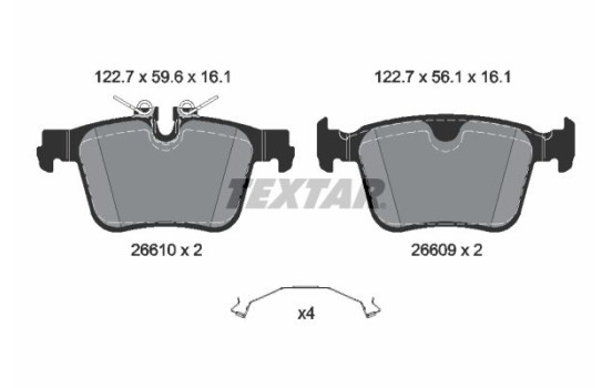 Brake pad set, disc brake 2661001 Textar
