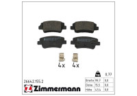 Brake pad set, disc brake 26642.155.2 Zimmermann