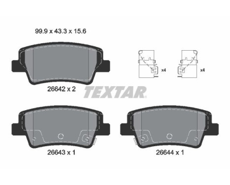 Brake pad set, disc brake 2664201 Textar