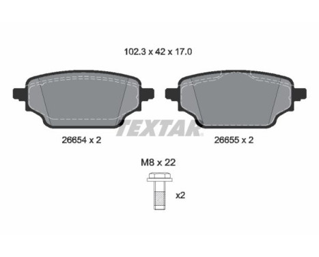 Brake pad set, disc brake 2665401 Textar
