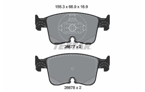 Brake pad set, disc brake 2667701 Textar