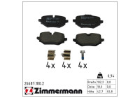 Brake pad set, disc brake 26687.180.2 Zimmermann