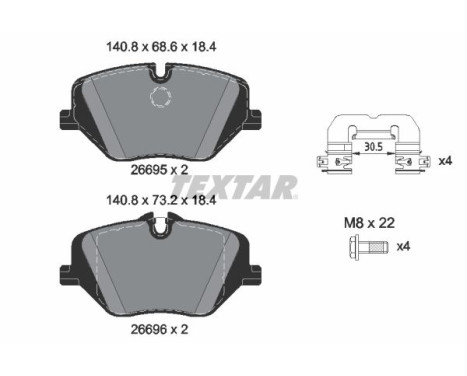 Brake pad set, disc brake 2669501 Textar