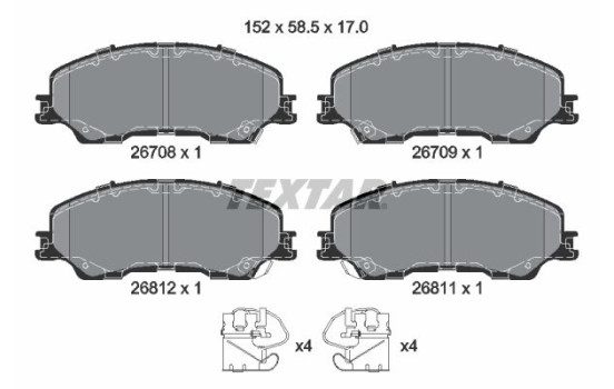 Brake pad set, disc brake 2670801 Textar
