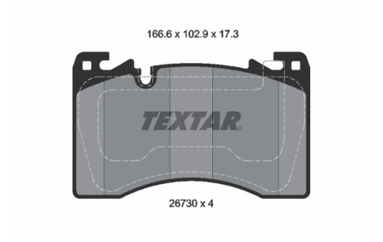 Brake pad set, disc brake 2673001 Textar