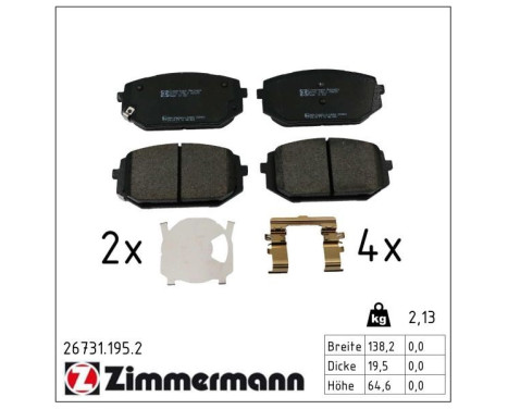 Brake pad set, disc brake 26731.195.2 Zimmermann