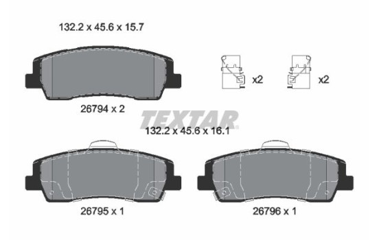 Brake pad set, disc brake 2679401 Textar