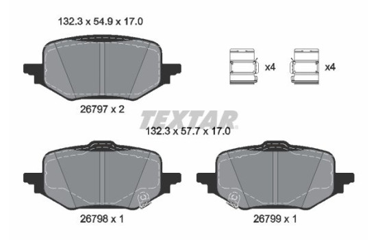 Brake pad set, disc brake 2679701 Textar