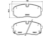 Brake pad set, disc brake 2680001 Textar