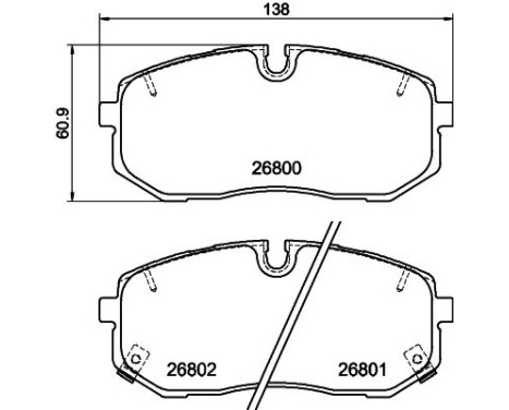 Brake pad set, disc brake 2680001 Textar