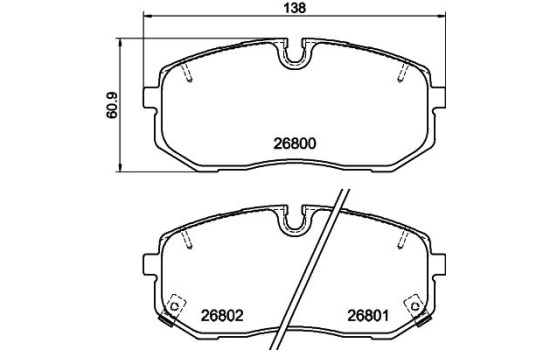 Brake pad set, disc brake 2680001 Textar
