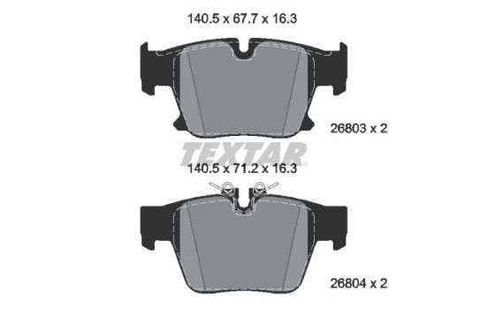 Brake pad set, disc brake 2680301 Textar