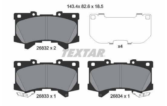 Brake pad set, disc brake 2683201 Textar