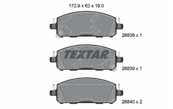 Brake pad set, disc brake 2683801 Textar