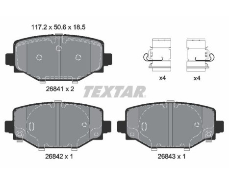 Brake pad set, disc brake 2684101 Textar