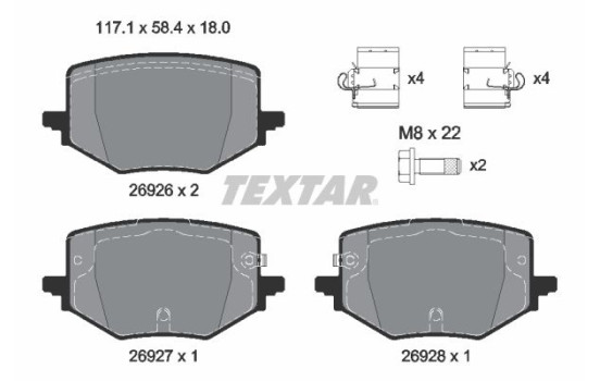 Brake pad set, disc brake 2692601 Textar