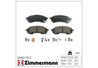 Brake pad set, disc brake 26962.175.2 Zimmermann