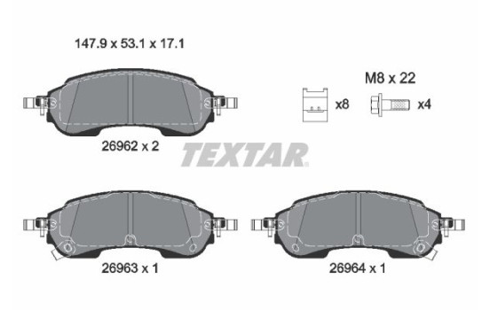 Brake pad set, disc brake 2696201 Textar